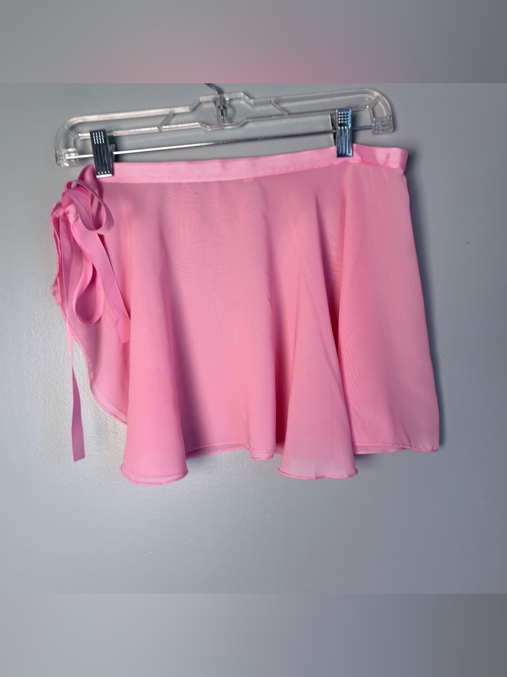 Pink Chiffon Ballet Wrap Skirt Sheer Tie Waist Dance Costume Skirt Youth XL/WS - Picture 1 of 5